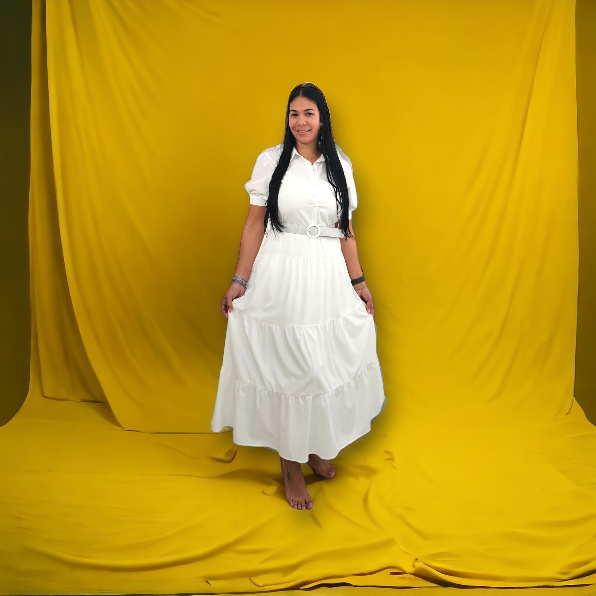 Traje largo Botones y Correa