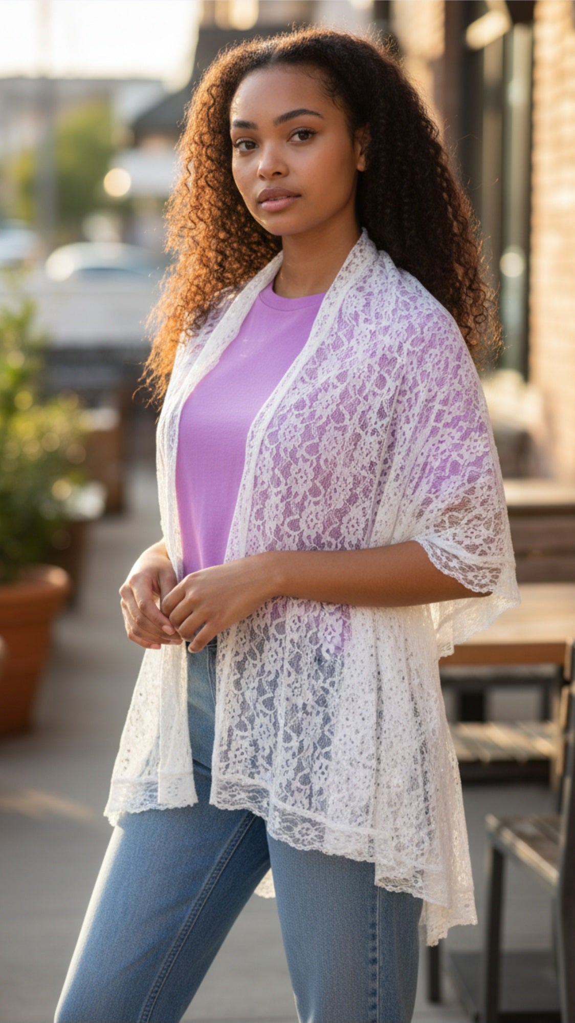 Shawl y Turbante en puntilla