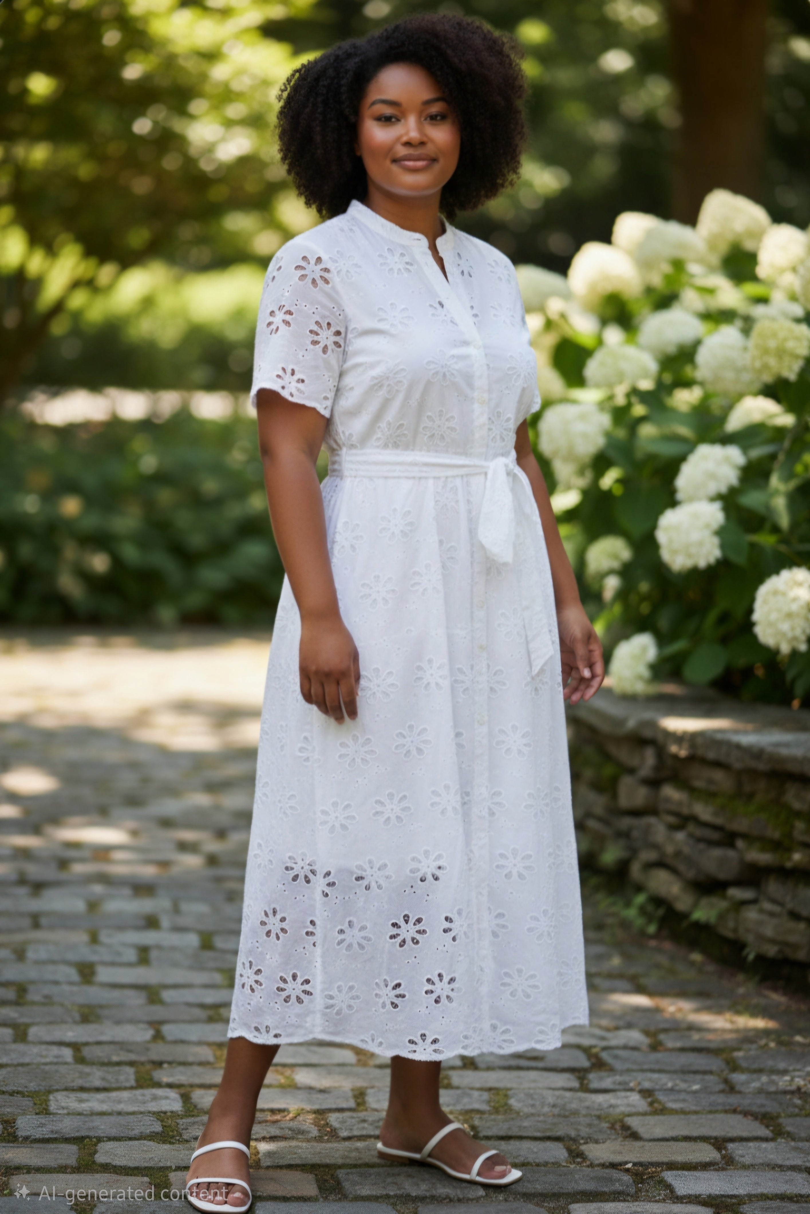 Traje largo, manga corta, cuello chino y botones.