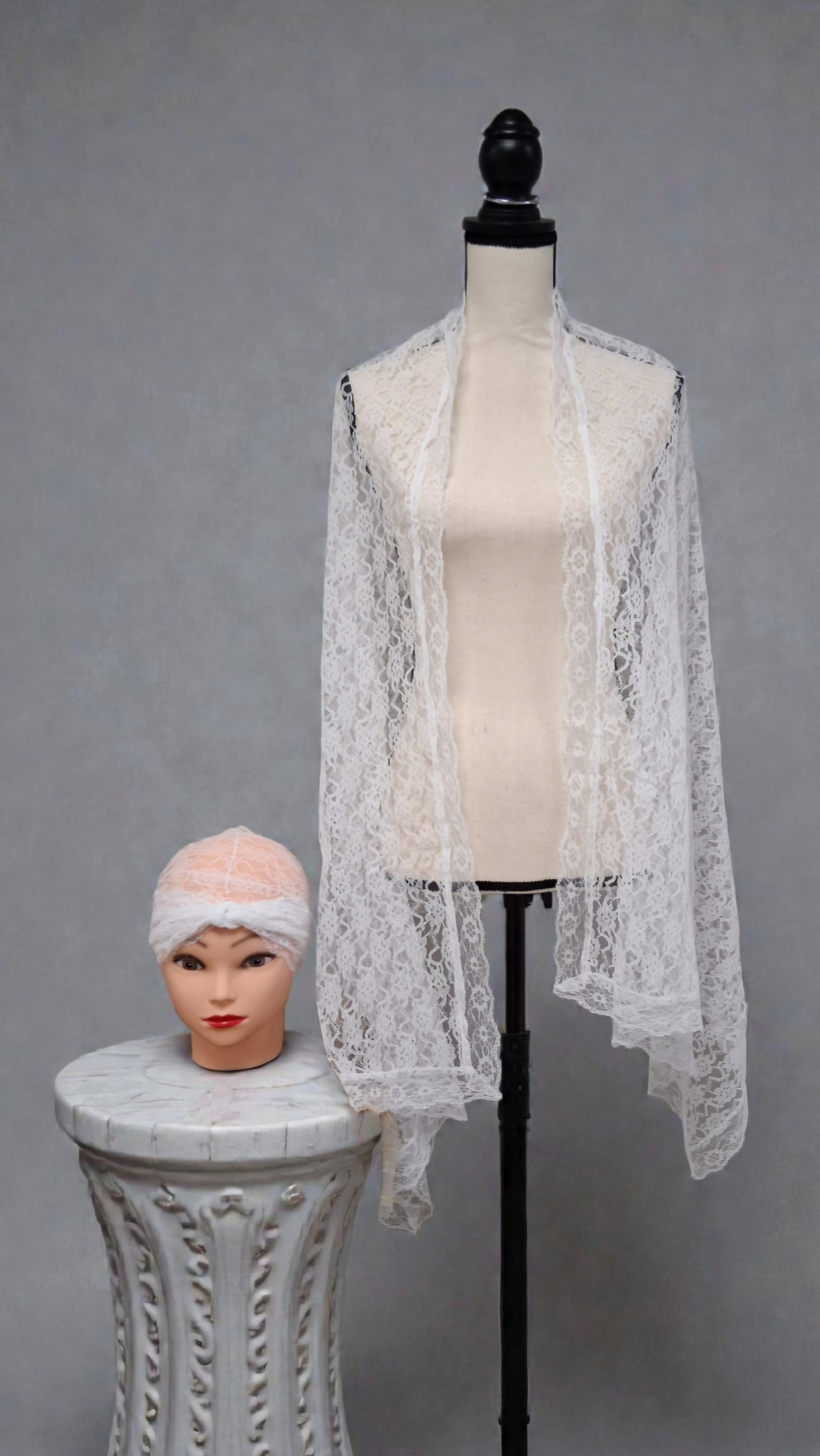 Shawl y Turbante en puntilla